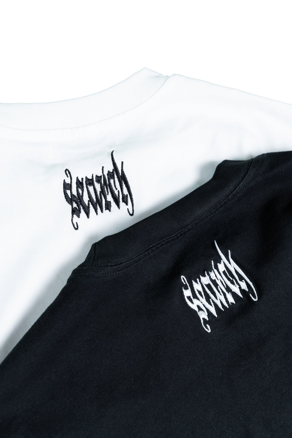 TATTED DOUBLE SHIRT: BLACK