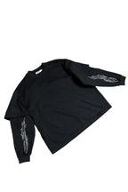 TATTED DOUBLE SHIRT: BLACK