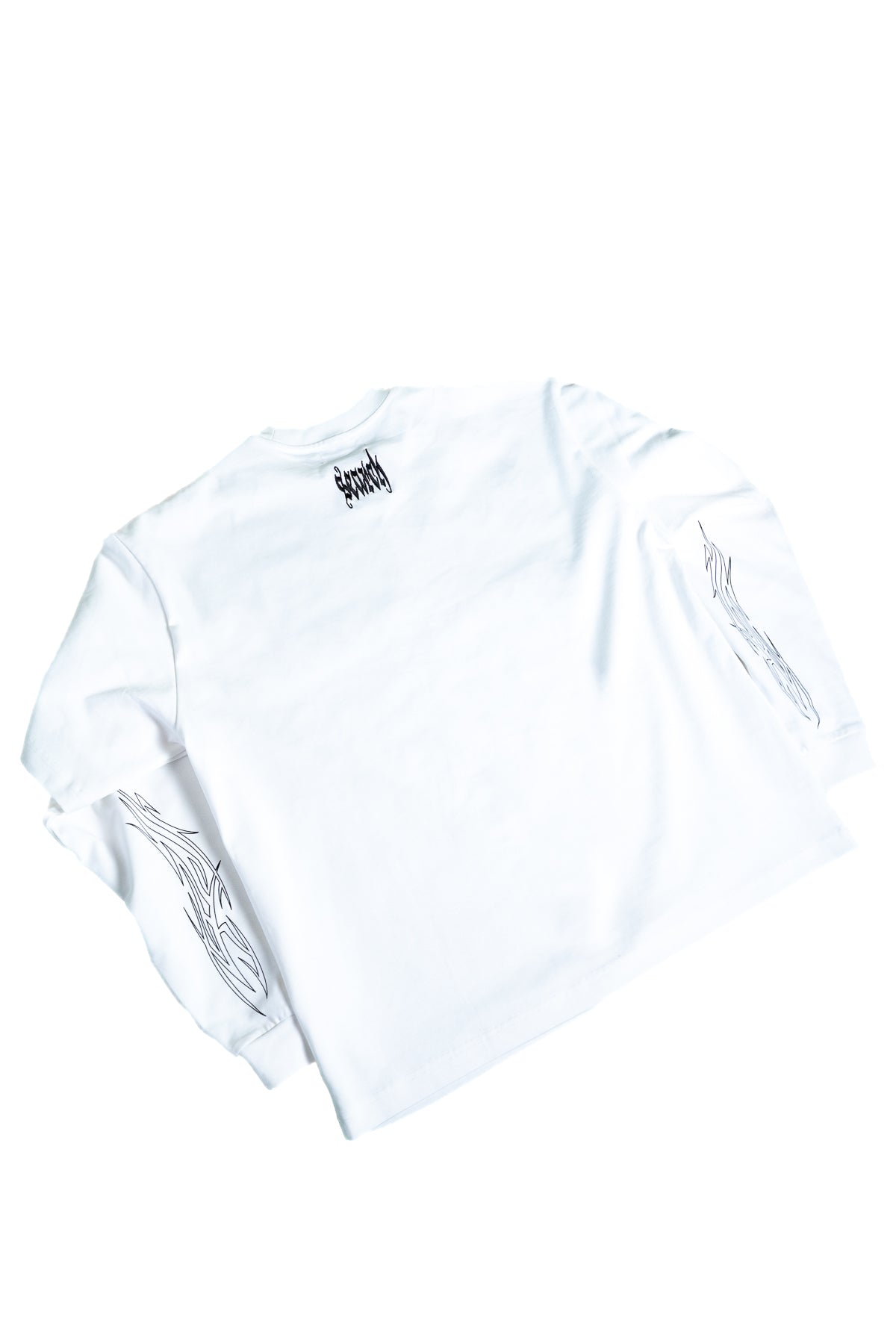 TATTED DOUBLE SHIRT: WHITE